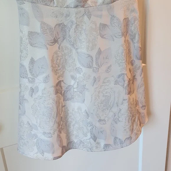 Forever 21 Silver Brocade Fit & Flare Dress - Picture 3 of 6